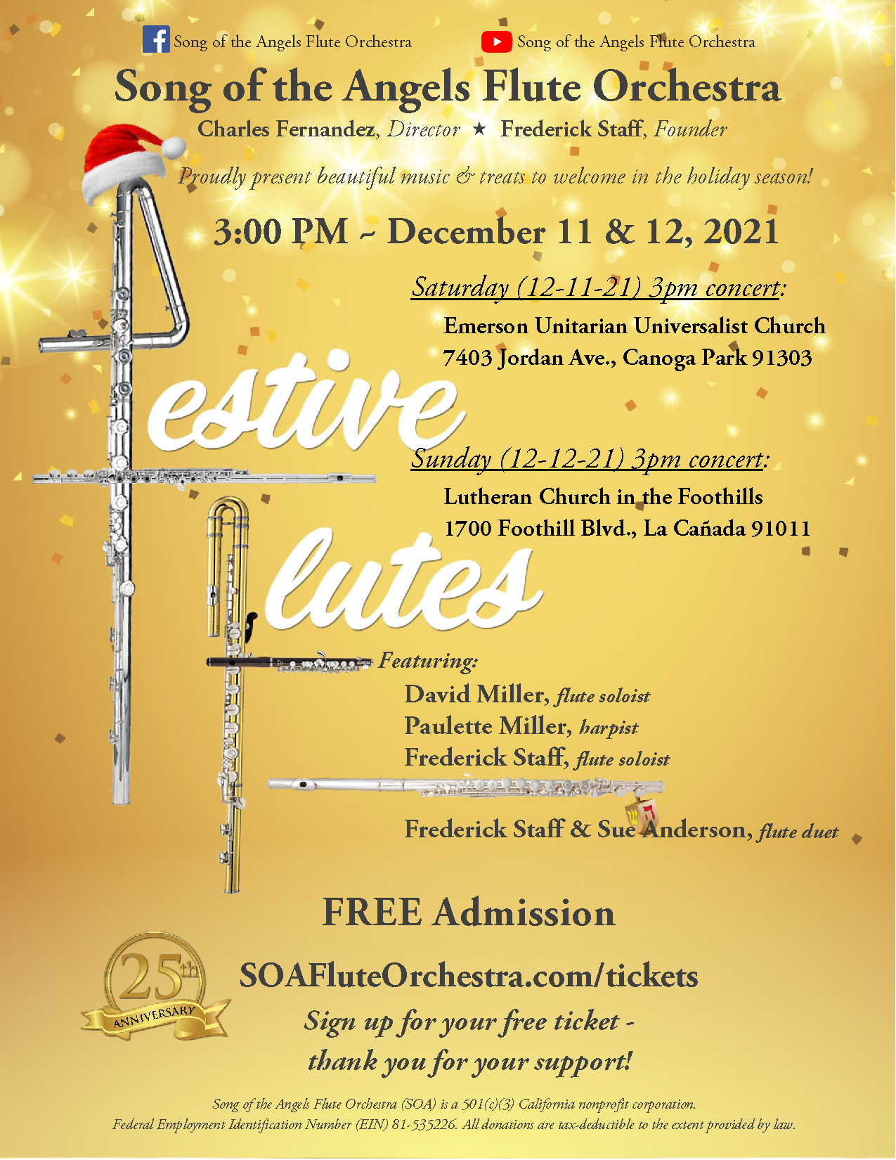 Festive Flutes Concert Tickets Song of the Angels Flute OrchestraSong